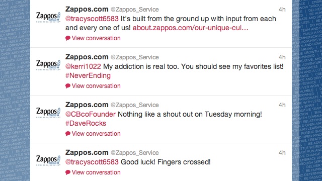 Zappos Twitter screencap
