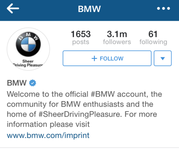 BMW instagram