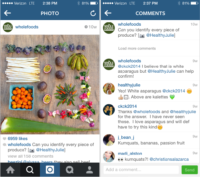 whole foods instagram marketing example