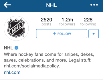 NHL instagram