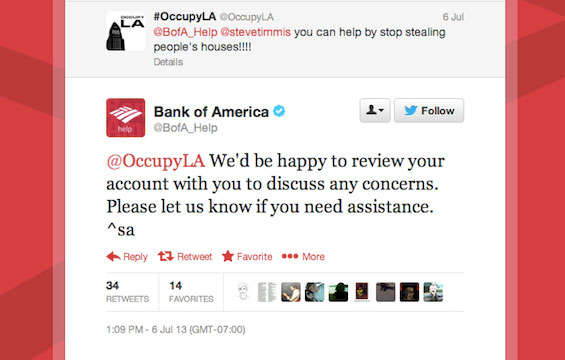 bank of america auto response tweet