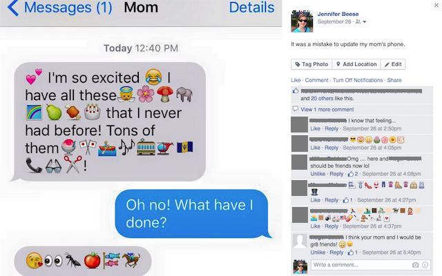 Parents using emojis