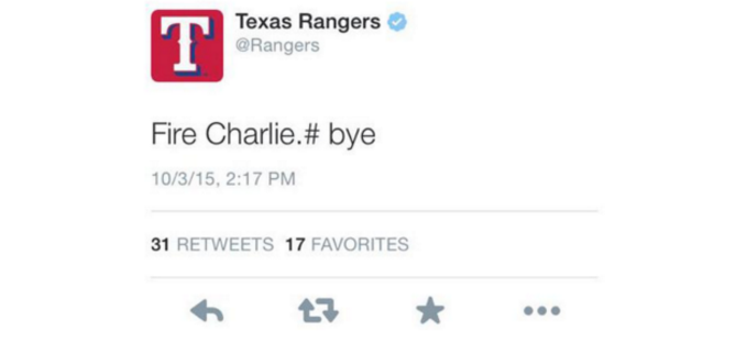 texas rangers accidental tweet