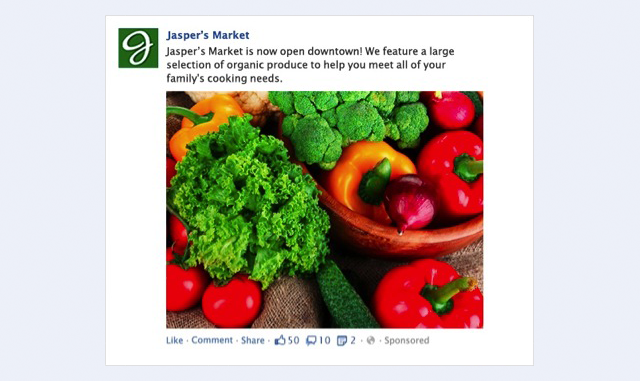 facebook advertising example screenshot