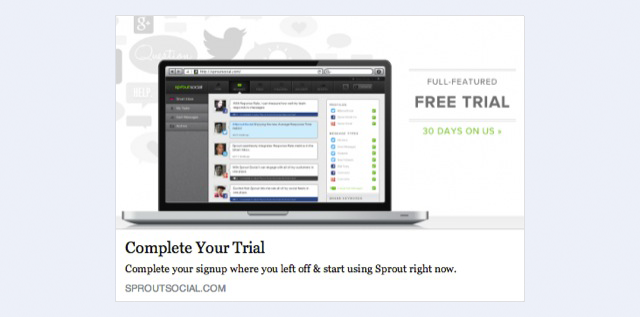 facebook website conversion ad screenshot