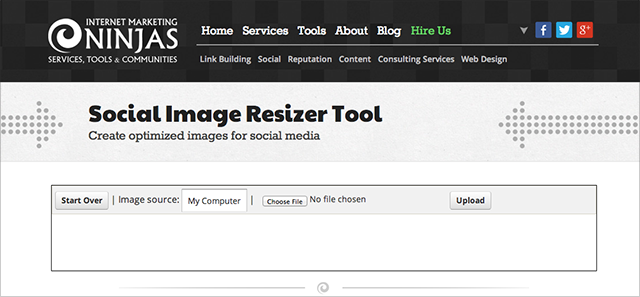 imj social image resizer tool screenshot