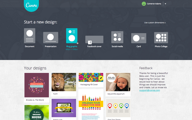canva image design tool screenshot