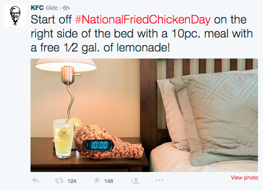 Successful social campaigns by KFC: #NationalFriedChickenDay